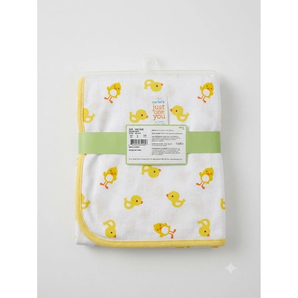 2010 Carter's Just One You I Love Mommy Yellow White Duck Chick Baby Blanket NEW